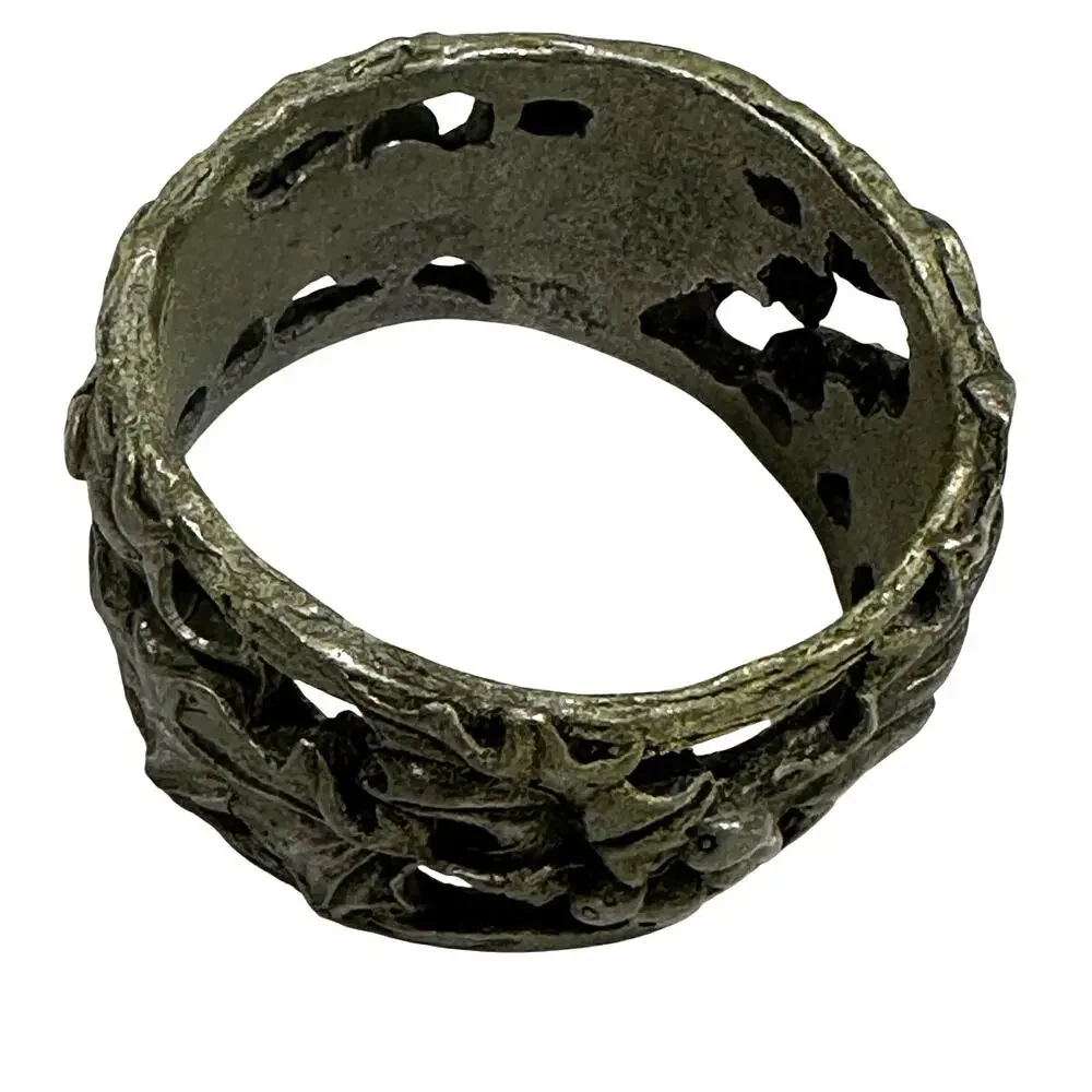 Longaberger American Holly Pewter Napkin Rings 2001 Original Box #75736-Set of 4